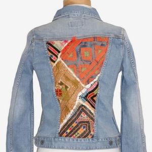 Unique Lucky Brand Embroidered Denim Jacket